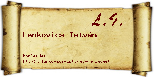 Lenkovics István névjegykártya